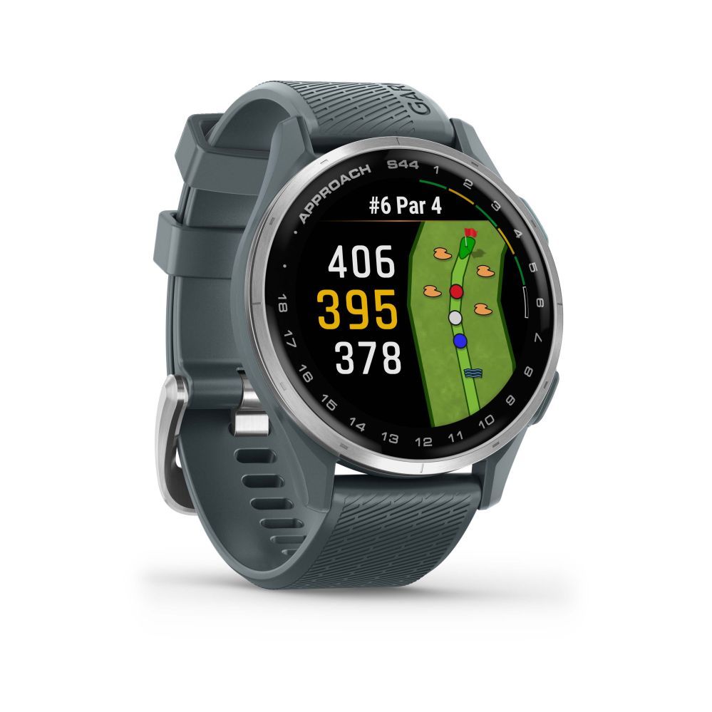 Nutikell Garmin Approach S44 Silver Aluminium Bezel with Twilight Silicone Band