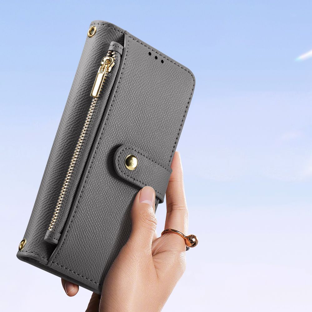 Back panel cover Dux Ducis Dux Ducis Lawa Leather Case for iPhone 15 - Gray