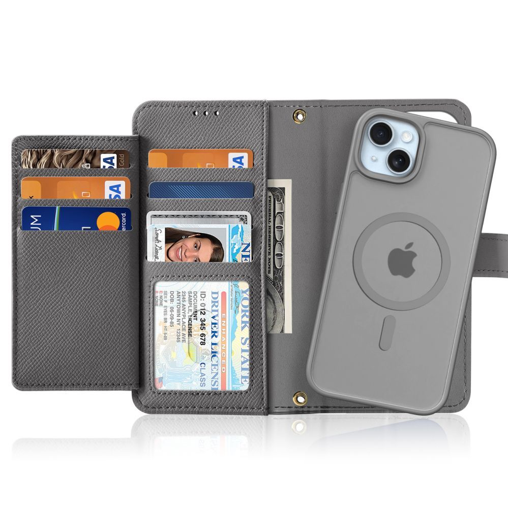 Back panel cover Dux Ducis Dux Ducis Lawa Leather Case for iPhone 15 - Gray