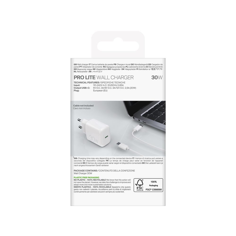 Adaptrid Puro Puro PROLITE 30W USB-C Wall Charger - White