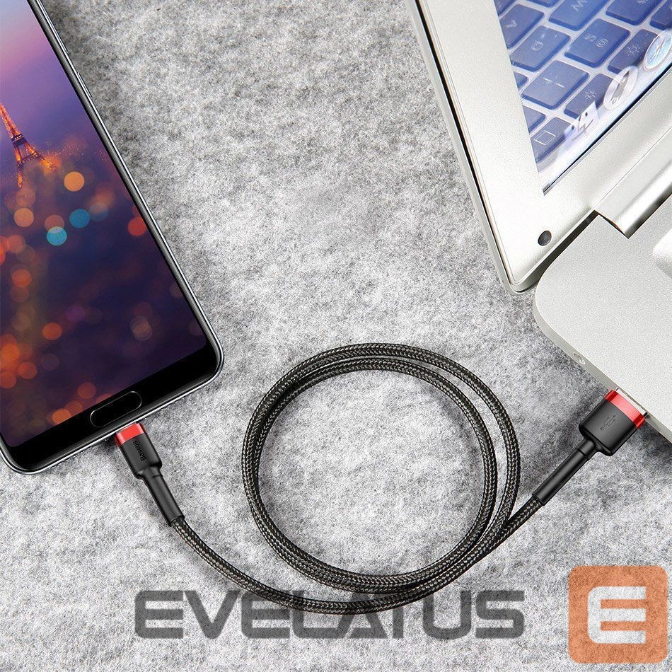 Kabelis Baseus Baseus Cafule Cable durable nylon cable USB / USB-C QC3.0 2A 3M red (CATKLF-U09)