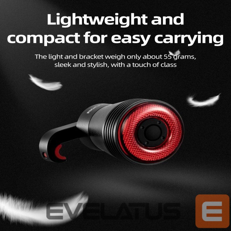 Jalgratta tarvik Rockbros Rockbros Q5 Rear Bike Light with Intelligent Stop System - Black