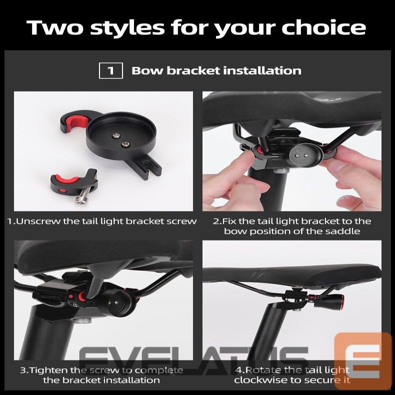 Jalgratta tarvik Rockbros Rockbros Q5 Rear Bike Light with Intelligent Stop System - Black