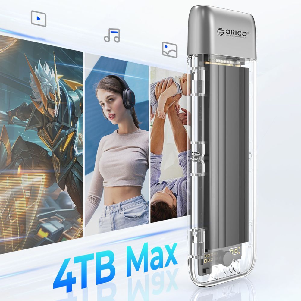 Other Computer Accessory Orico Orico TXM2-C3 M.2 NVME USB-C 3.2 10Gb/s Disk Drive - Gray