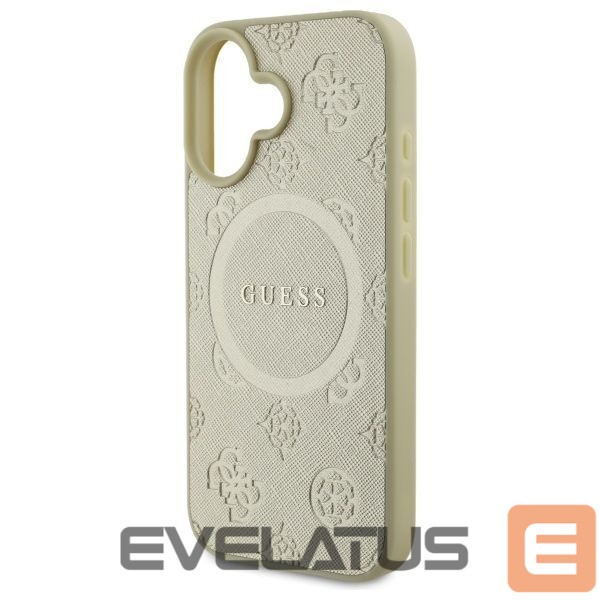 Tagakaaned Guess Guess Saffiano Peony Classic Logo MagSafe case for iPhone 16 - gold
