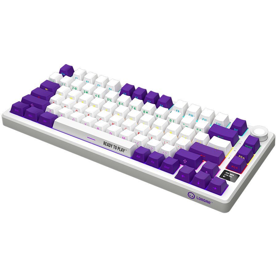 Computer keyboard LORGAR LORGAR KBP7075W, Wireless 75% Mechanical Gaming Keyboard Pro, White, EN layout