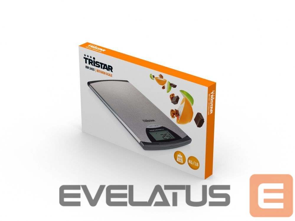 Kitchen scales Tristar Kitchen scale KW-2435 Maximum weight (capacity) 5 kg, Metallic