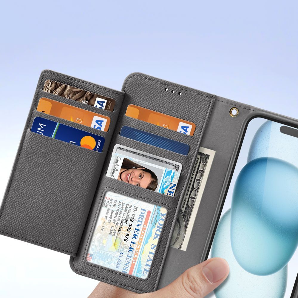 Back panel cover Dux Ducis Dux Ducis Lawa Leather Case for iPhone 15 - Gray