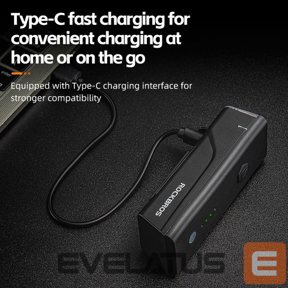 Bicycle accessory Rockbros Rockbros 24510003001 Front Bike Light 260 lm + USB-C - USB-A Cable - Black