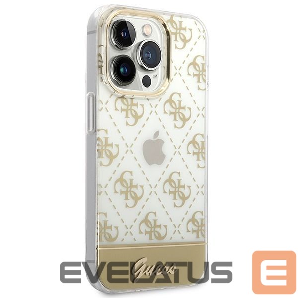 Back panel cover Guess Guess GUHCP14XHG4MHG iPhone 14 Pro Max 6.7 "gold / gold hardcase 4G Pattern Script