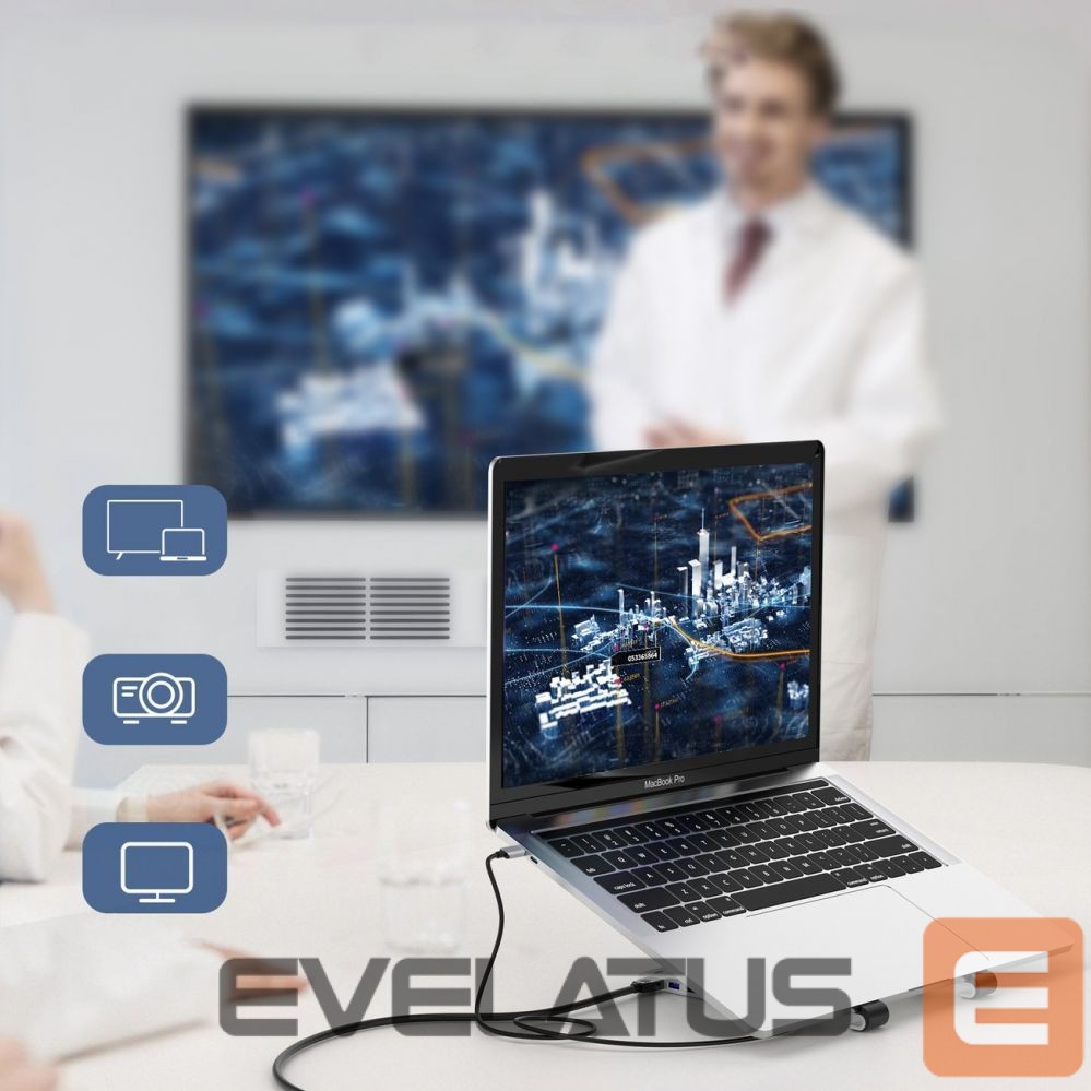 Other Computer Accessory Choetech Choetech stand multifunctional station for laptop PD / USB-C HDMI (4K / 30Hz) / 2xUSB-A / 1xUSB-C / 1xSD / 1xTF black (HUB-M43)