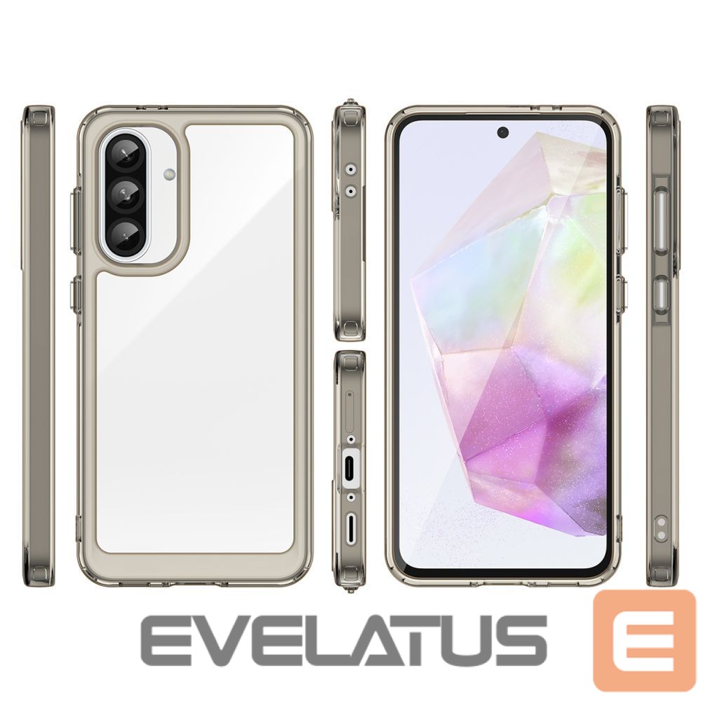 Tagakaaned Hurtel Outer Space Case for Samsung Galaxy A26 Cover with Flexible Frame - Semi-Transparent, Black