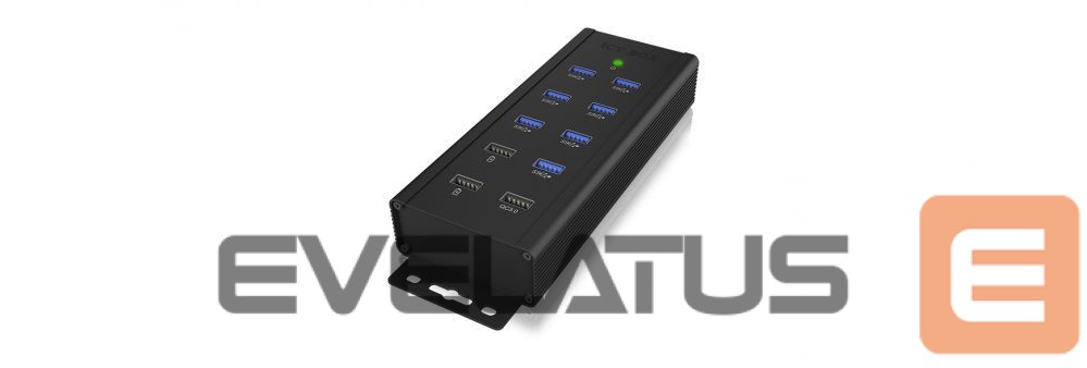 Ruuterid Raidsonic 7-port Industrial hub IB-HUB1703-QC3 0.71 m, Black, USB Type-A