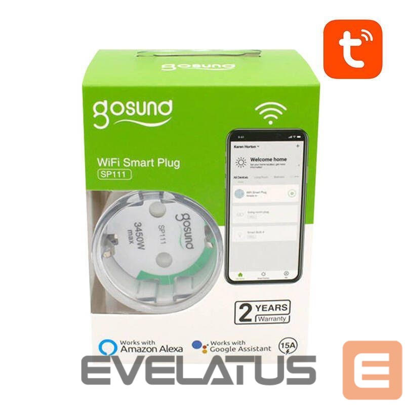 Smart device Gosund Smart plug WiFi Gosund SP111 3680W 16A, Tuya 2-pack