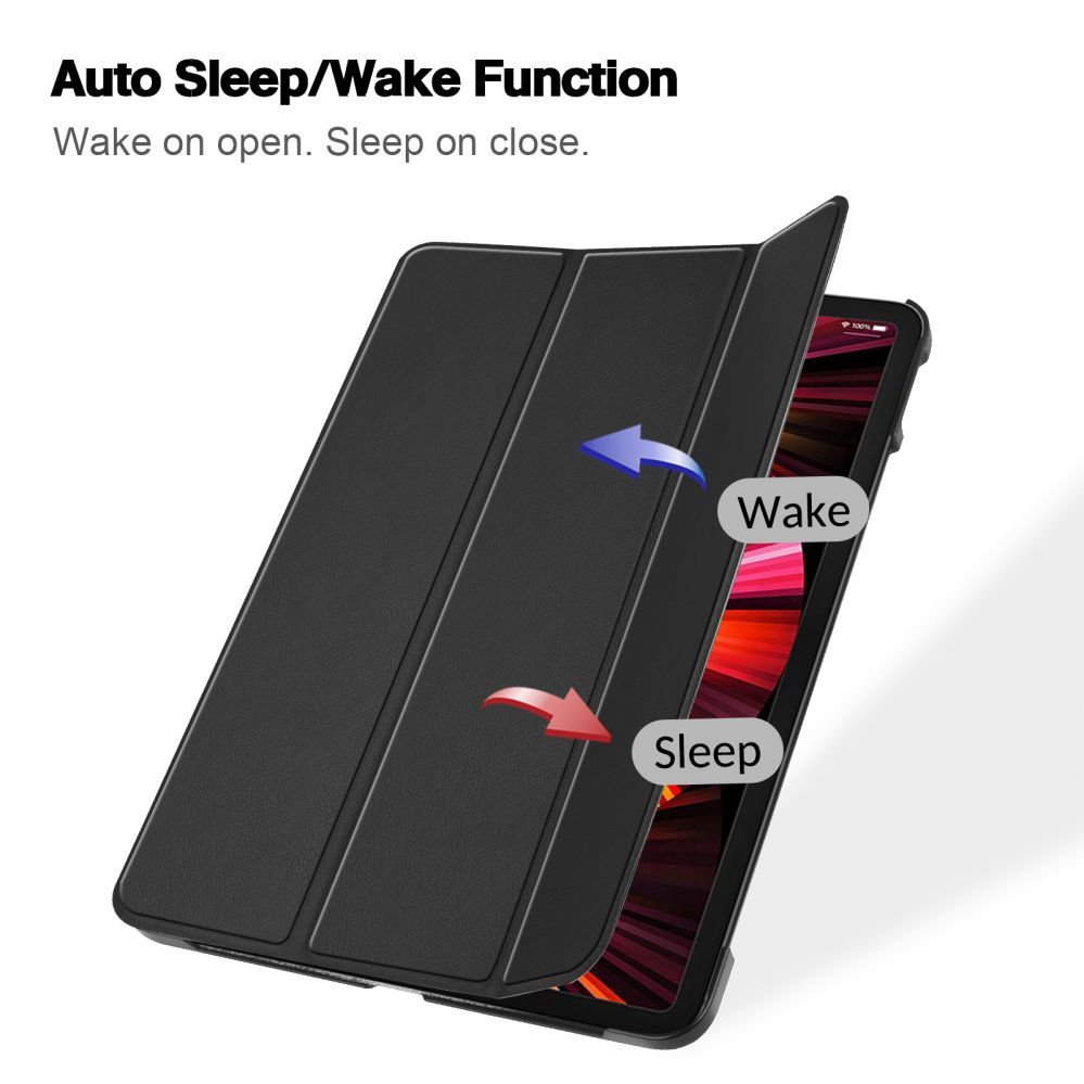 Kaaned iLike IdeaTab M10 10.1 3rd Gen TB328FU Tri-Fold Eco-Leather Stand Case Black