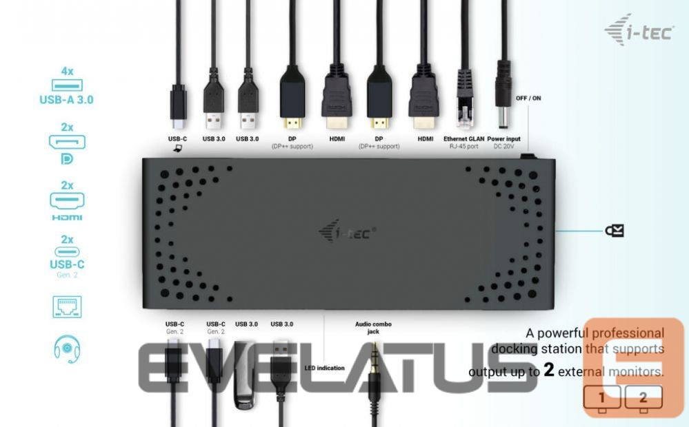 Computer accessories I-TEC I-TEC USB3.0/USB-C/Thunderbolt DualDS+PD
