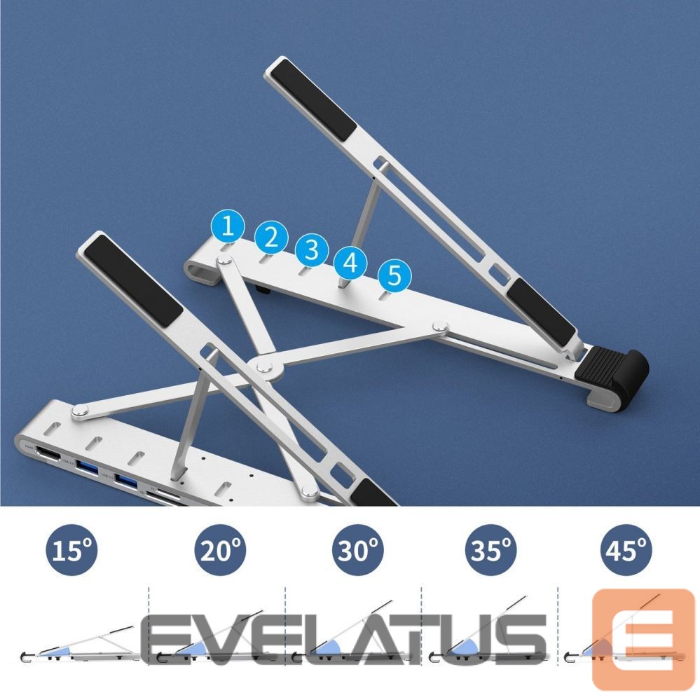 Other Computer Accessory Choetech Choetech stand multifunctional station for laptop PD / USB-C HDMI (4K / 30Hz) / 2xUSB-A / 1xUSB-C / 1xSD / 1xTF black (HUB-M43)