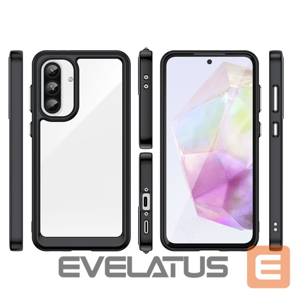 Nugarėlės dėklai Hurtel Outer Space Case for Samsung Galaxy A26 Cover with Flexible Frame - Black