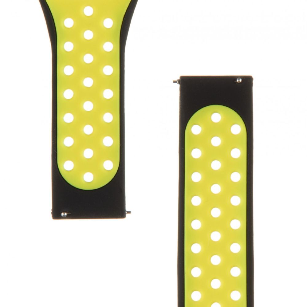 Rihm Tactical 20mm Double Silicone Watch Band Black Yellow