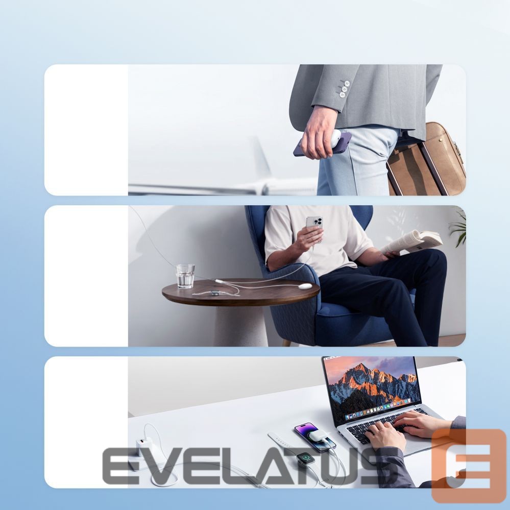 Strap Joyroom Joyroom S-IW007 3-in-1 cable USB-A magnetic charger - Lightning 1.2m - white