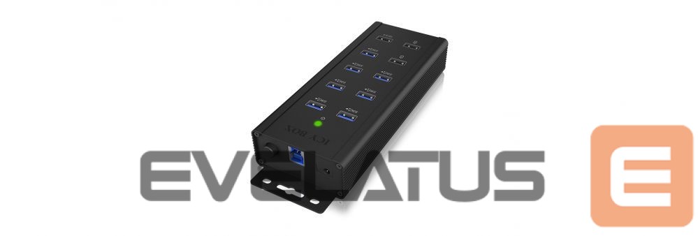 Ruuterid Raidsonic 7-port Industrial hub IB-HUB1703-QC3 0.71 m, Black, USB Type-A