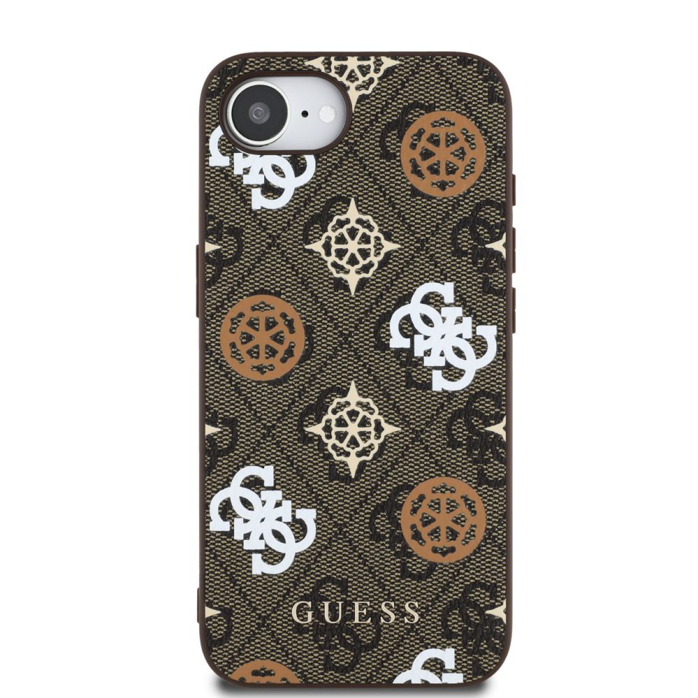 Tagakaaned Guess Guess PU 4G Peony case with MagSafe for iPhone 16e - brown