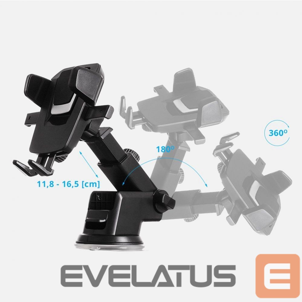 Elektrisõidukite lisavarustus Hurtel Telescopic Car Mount Phone Holder Dashboard or Windshield for black
