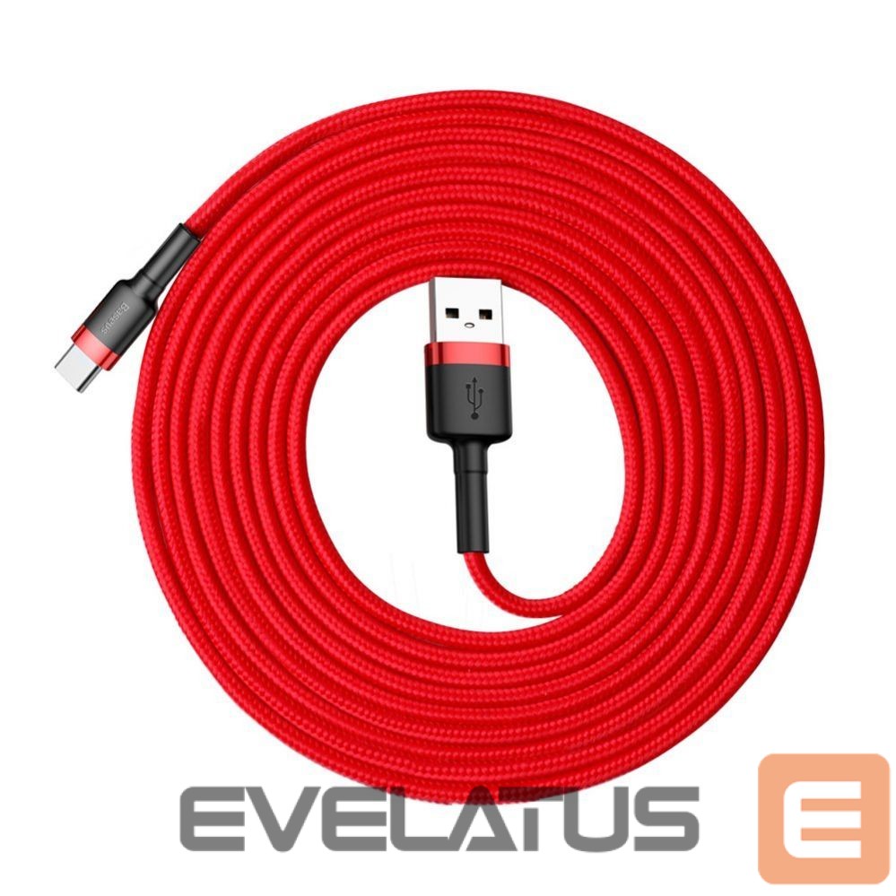 Kabelis Baseus Baseus Cafule Cable durable nylon cable USB / USB-C QC3.0 2A 3M red (CATKLF-U09)