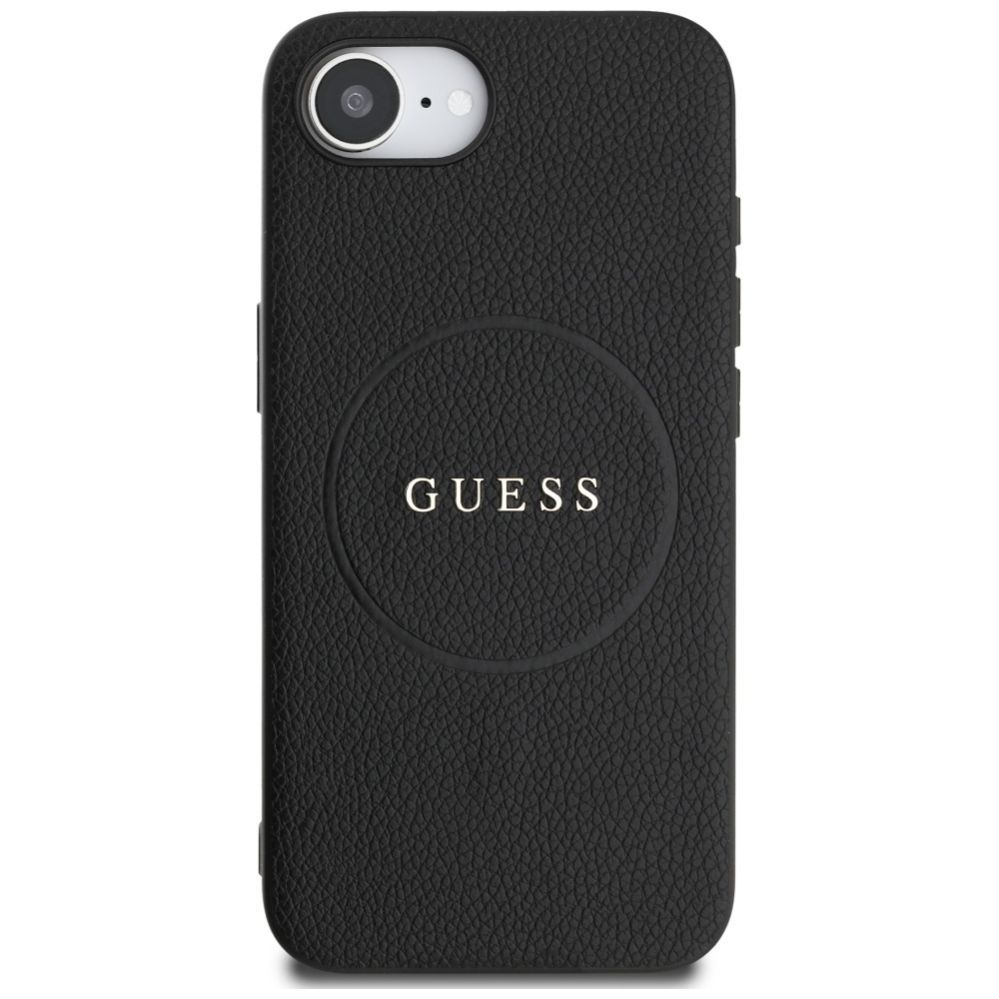 Tagakaaned Guess Guess PU Grained Classic Logo case with MagSafe for iPhone 16e - black