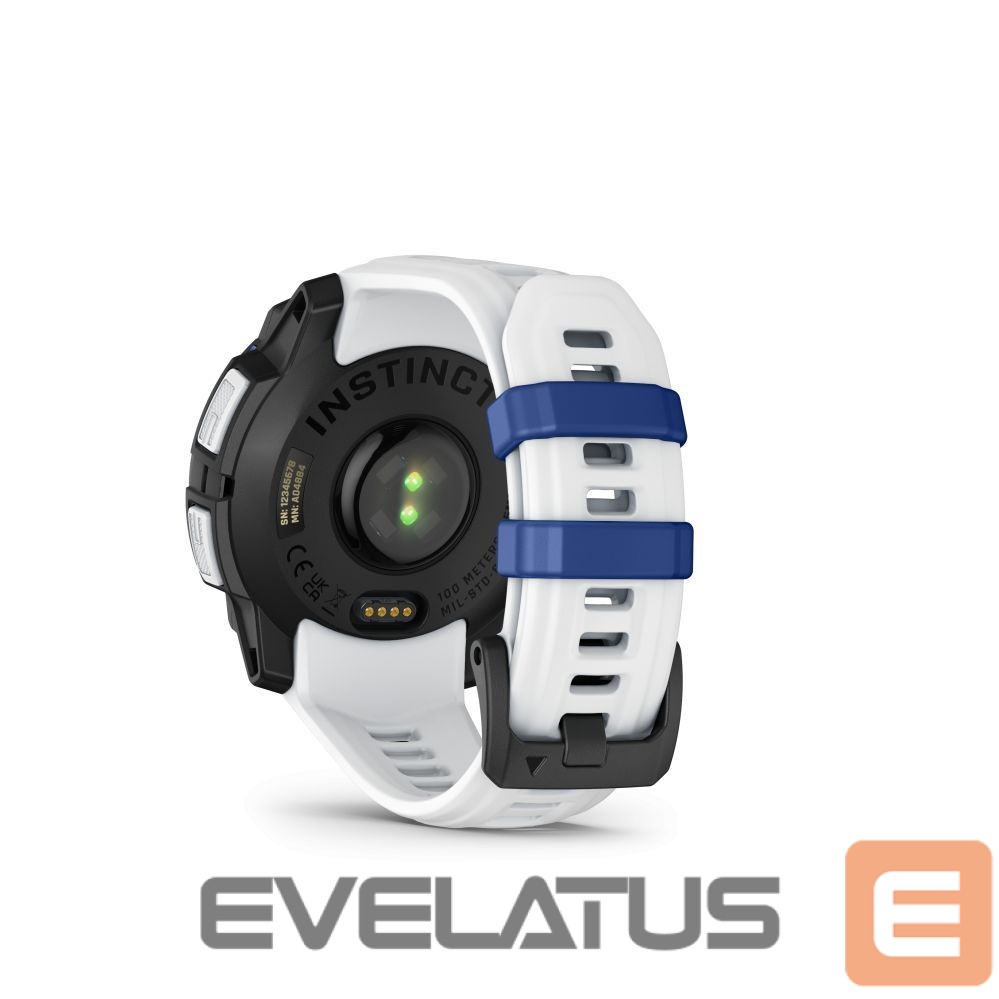 Nutikell Garmin Instinct 3 – 45 mm, Supernova Edition, Solar, Whitestone / Bolt blue sports watch