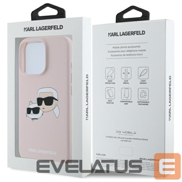 Tagakaaned Karl Lagerfeld Karl Lagerfeld Silicone Nauble Heads Print MagSafe Case for iPhone 16 Pro Max - Pink
