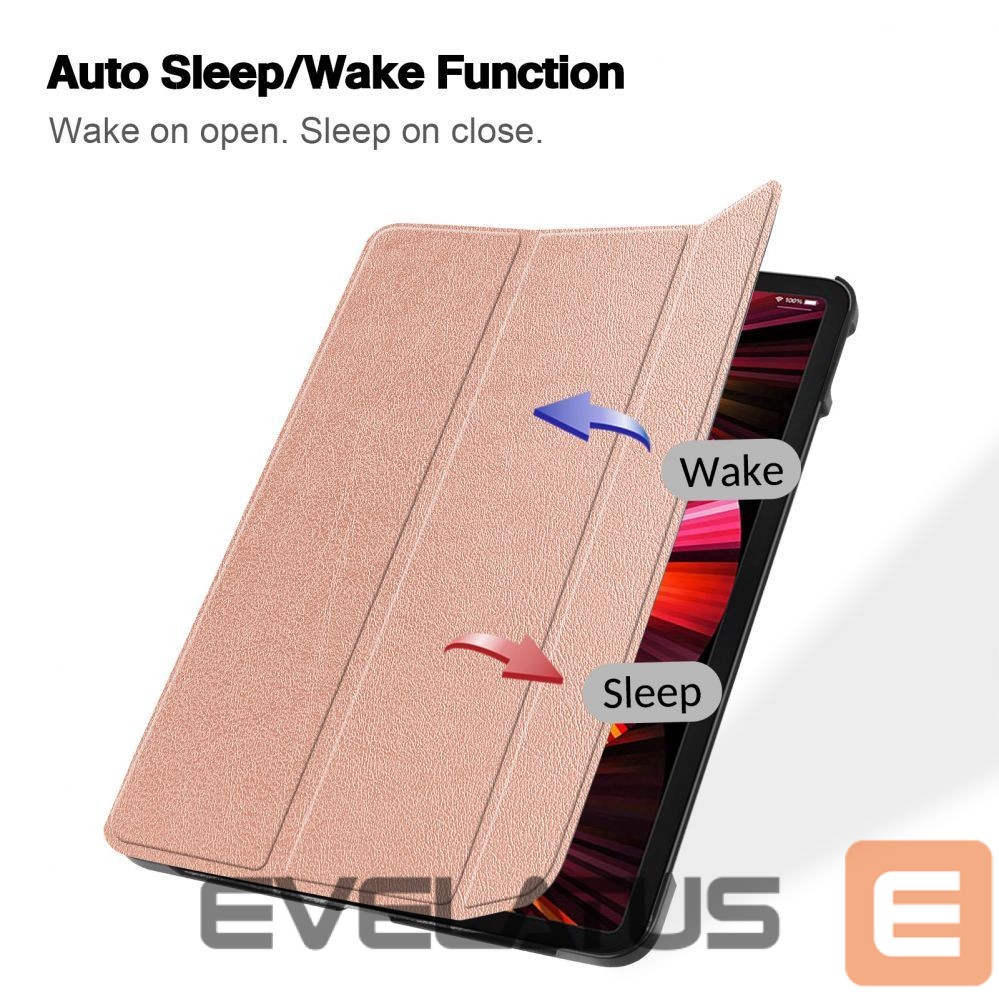 Kaaned iLike IdeaTab M10 Plus 10.3 3rd Gen X606 Tri-Fold Eco-Leather Stand Case Rose Gold