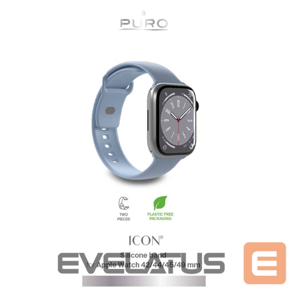 Rihm Puro Puro Icon Silicone Strap for Apple Watch 42 / 44 / 45 / 49 mm - Light Blue (2 pcs.)