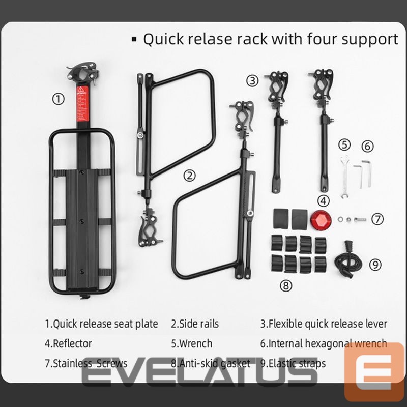 Jalgratta tarvik Rockbros Rockbros 33210004001 bicycle rack with shelf - black