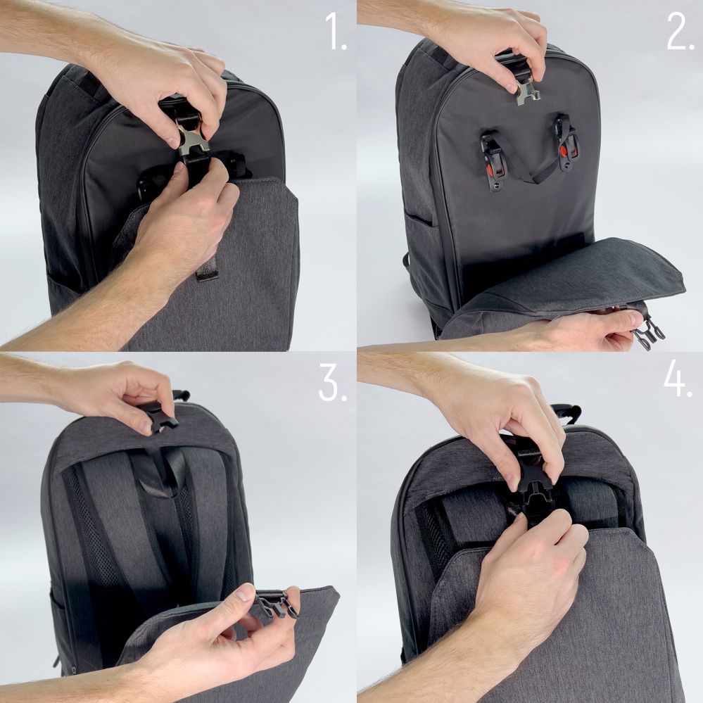 Bicycle accessory Wozinsky Wozinsky bicycle trunk bag, bicycle backpack with frame, 2-in-1, 40l, black (WBB33BK)