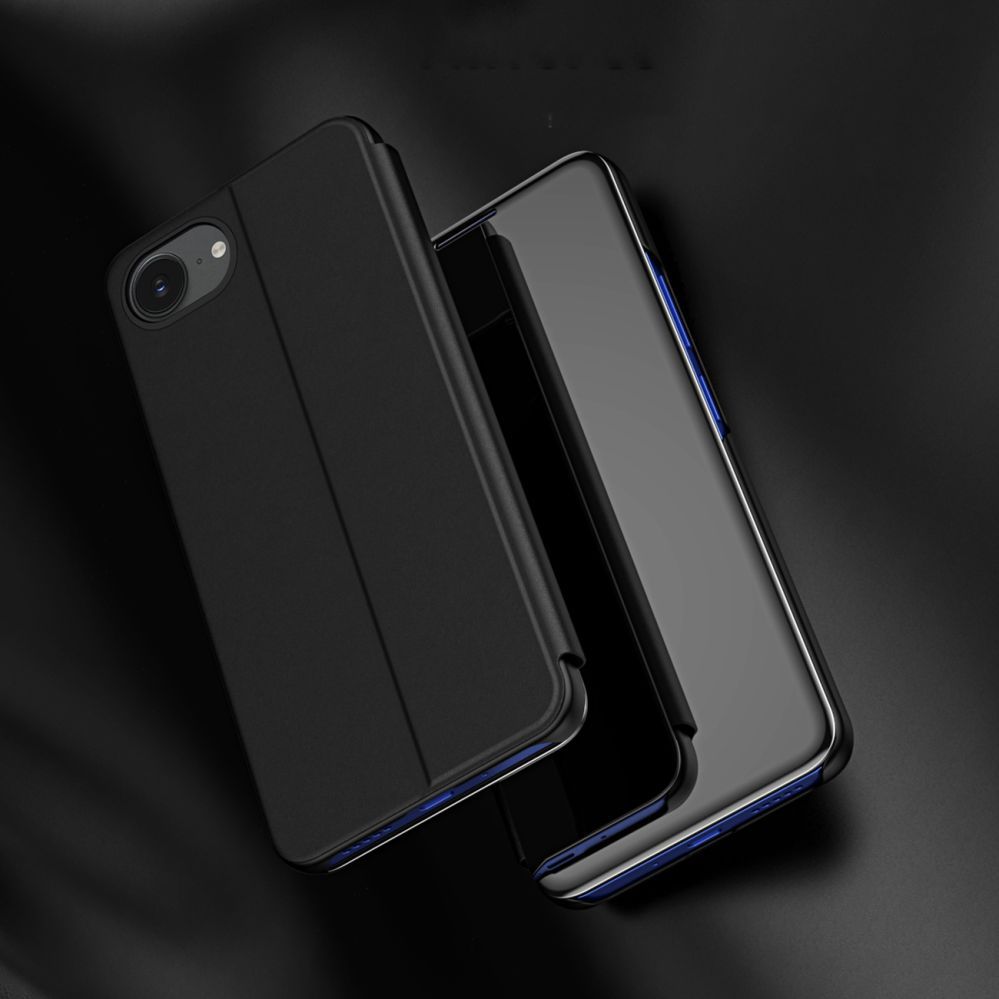Nugarėlės dėklai Hurtel Clear View Case for iPhone 16e Flip Cover - Black
