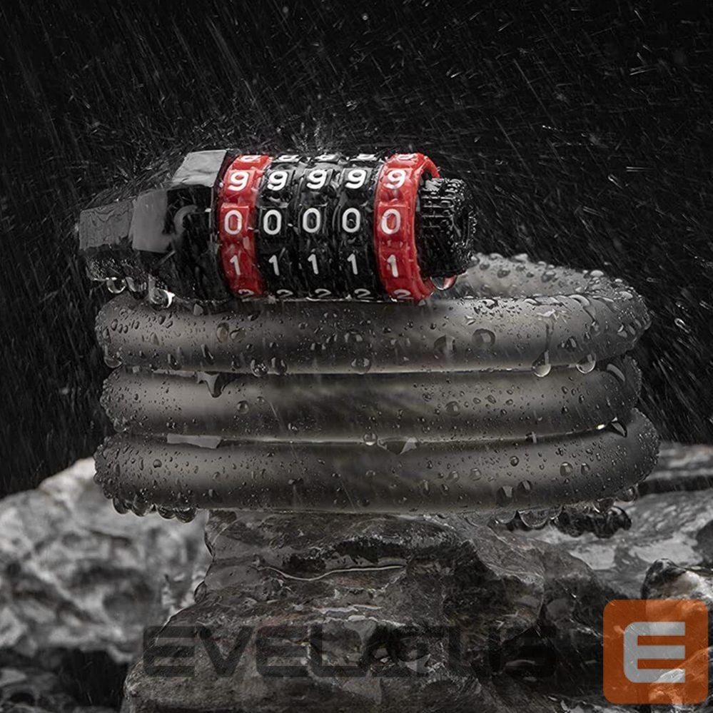 Bicycle accessory Rockbros Rockbros RKS507-1BK bicycle lock with combination 1.8 m - black