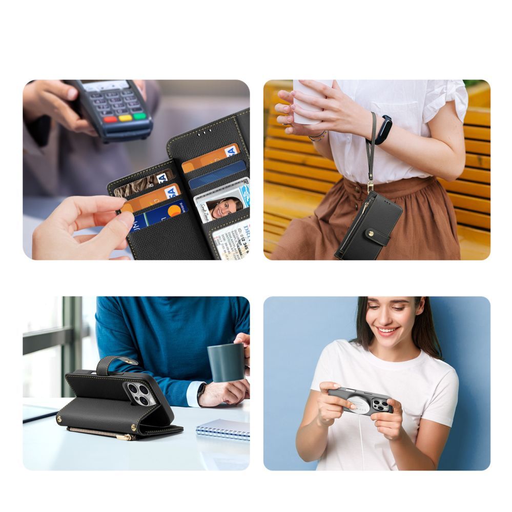 Back panel cover Dux Ducis Dux Ducis Lawa Leather Case for iPhone 16 Pro - Black