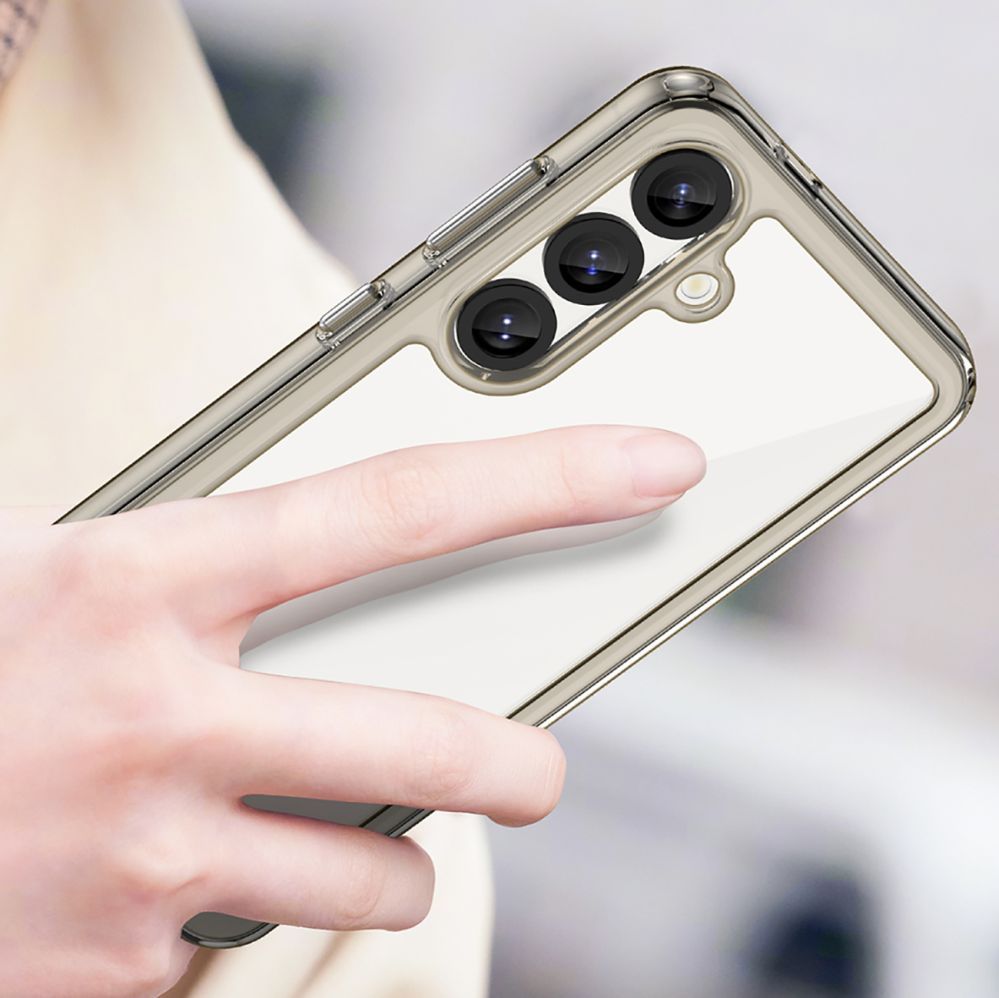 Nugarėlės dėklai Hurtel Outer Space Case for iPhone 16e Flexible Frame Cover - Translucent, Black