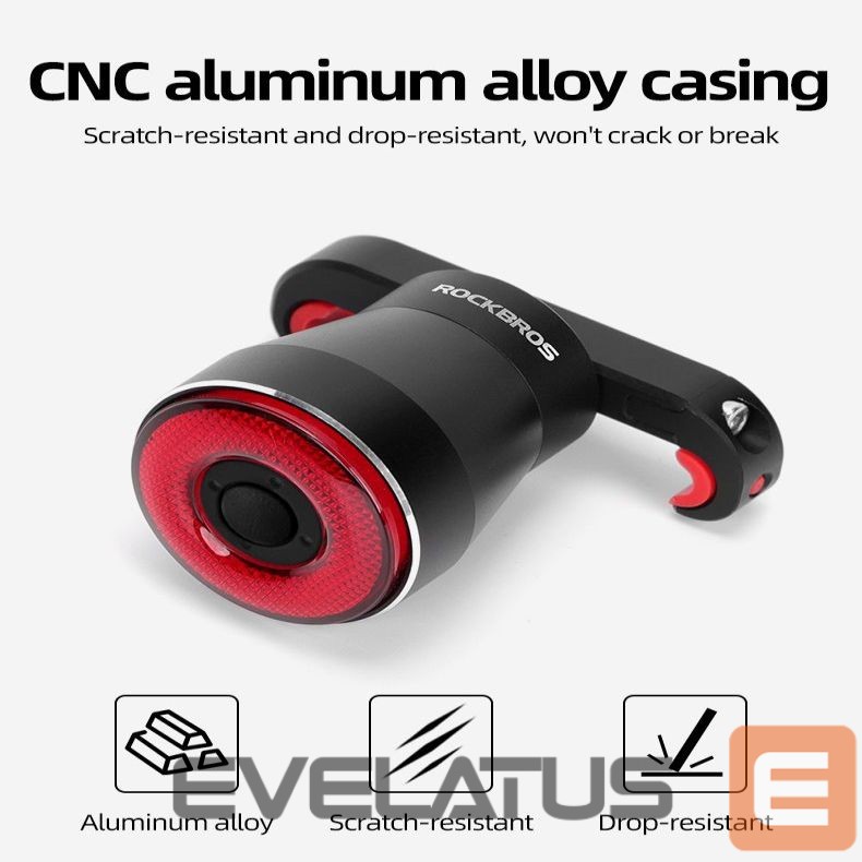 Jalgratta tarvik Rockbros Rockbros Q5 Rear Bike Light with Intelligent Stop System - Black