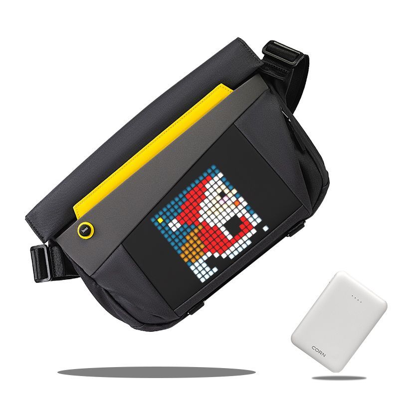 Somas un mugursomas Divoom Pixoo sling bag V Premium Weather proof with Led Pixel Art Display & App Control Black