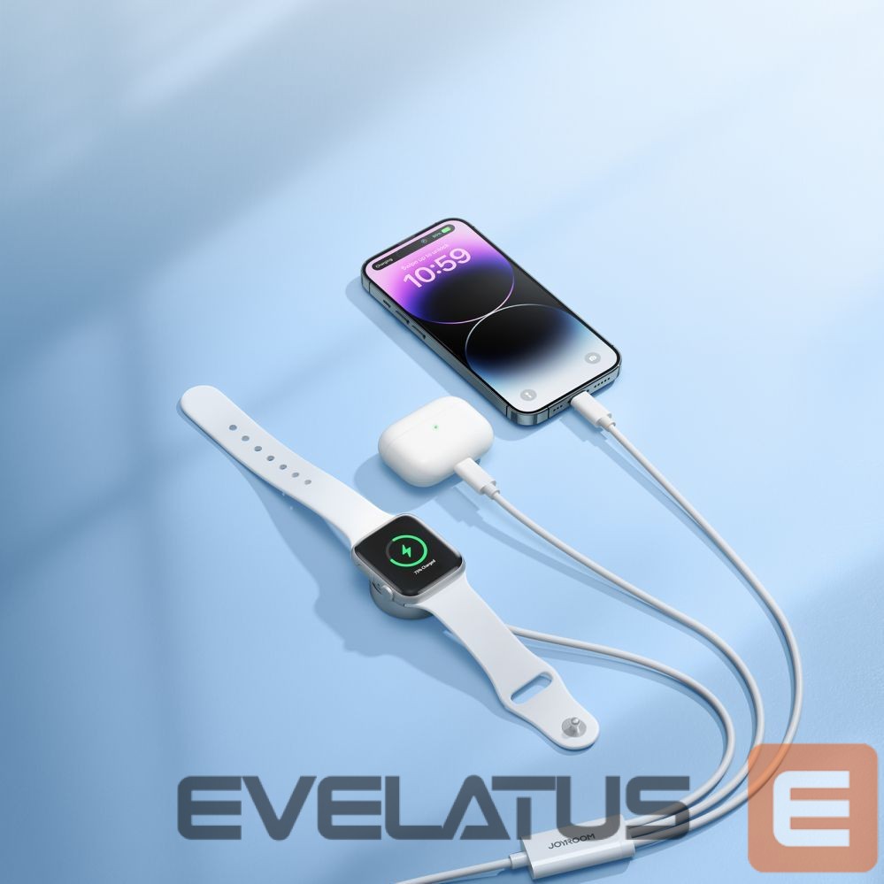 Strap Joyroom Joyroom S-IW007 3-in-1 cable USB-A magnetic charger - Lightning 1.2m - white