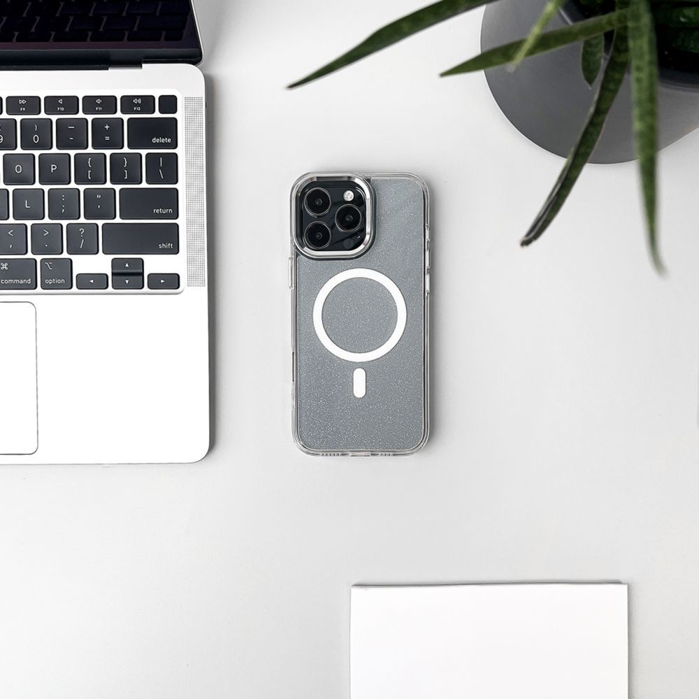 Tagakaaned Wozinsky Wozinsky Glitter Case with Mag Safe for Samsung Galaxy S25 - Clear with Glitter