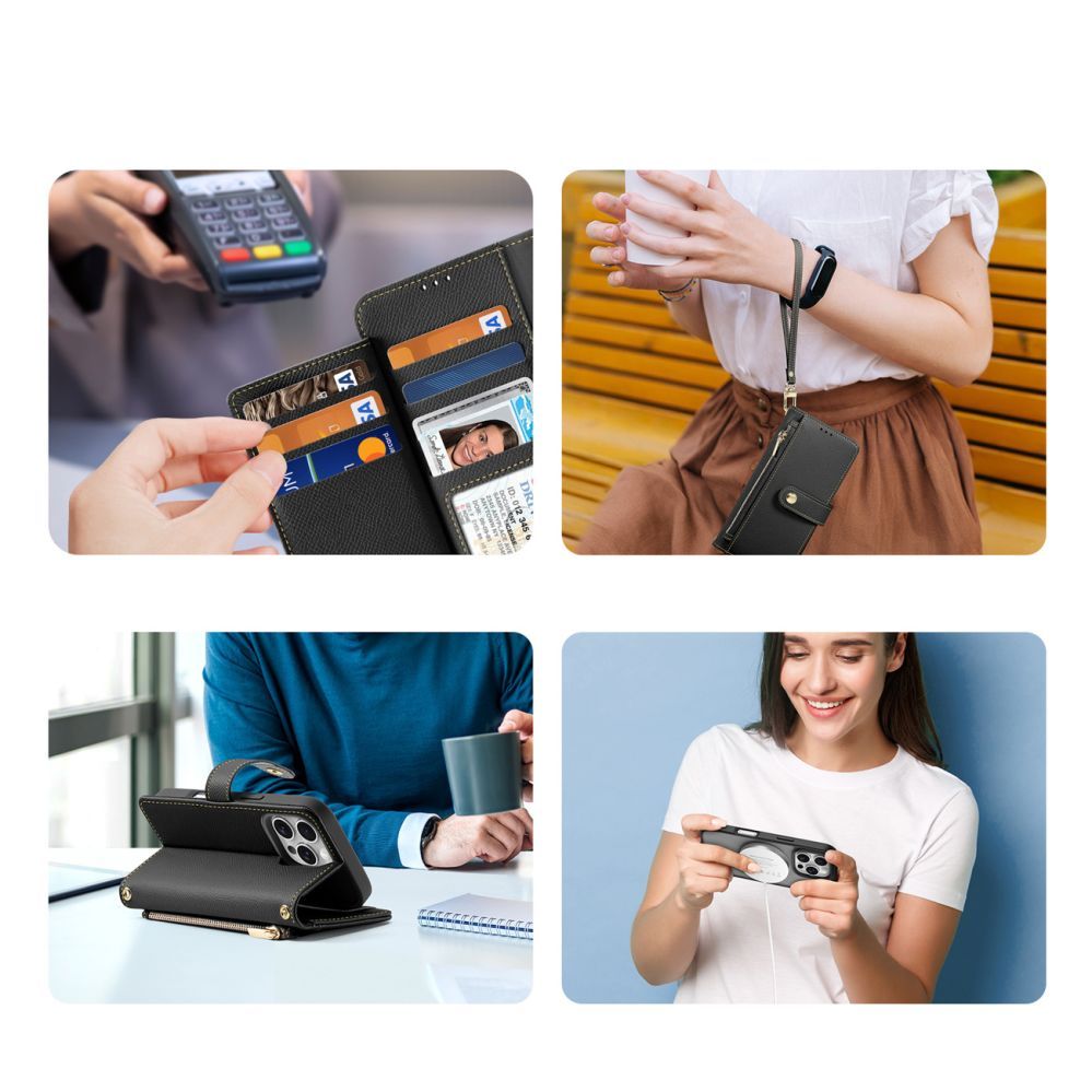 Back panel cover Dux Ducis Dux Ducis Lawa Leather Case for iPhone 16 Pro Max - Black