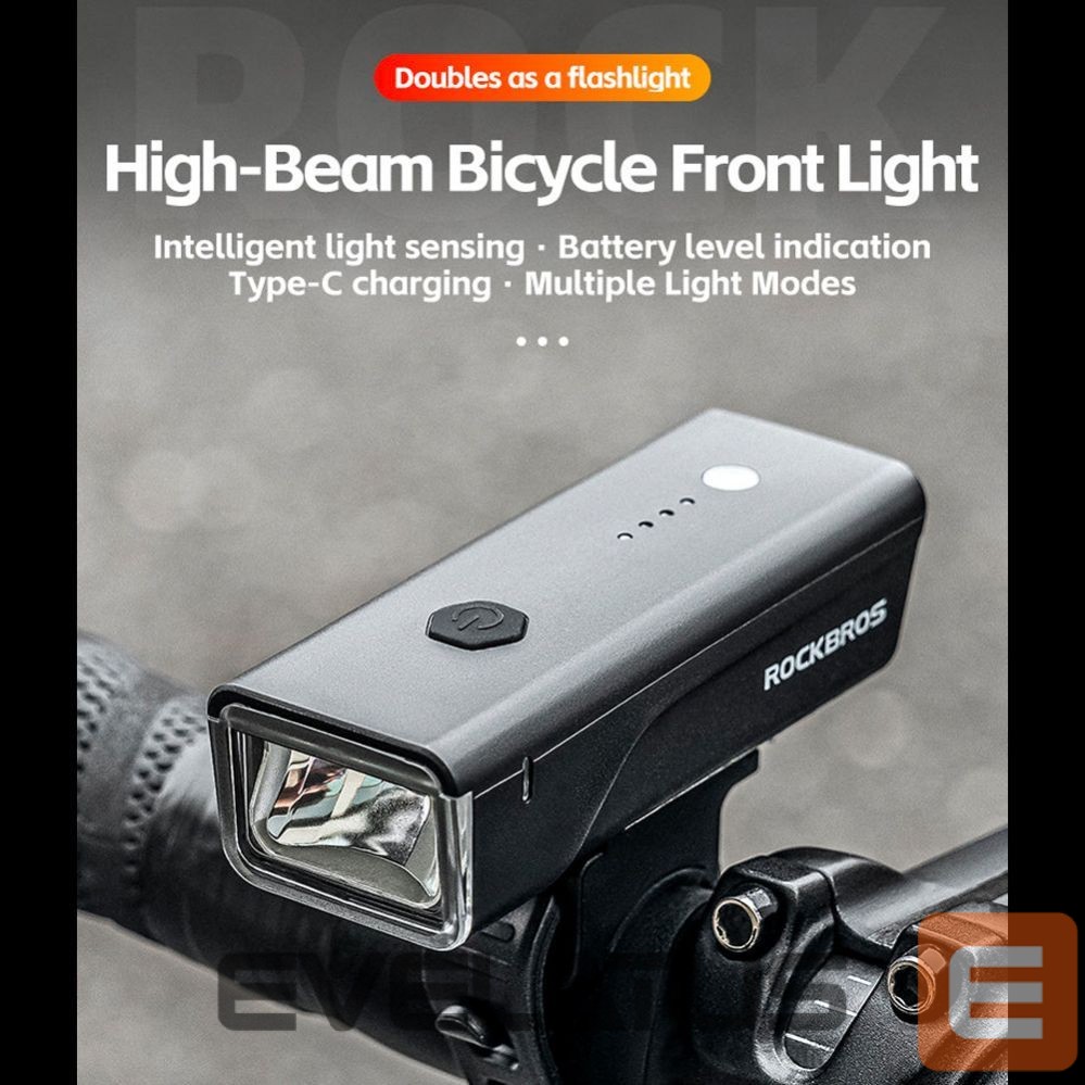 Bicycle accessory Rockbros Rockbros 24510003001 Front Bike Light 260 lm + USB-C - USB-A Cable - Black