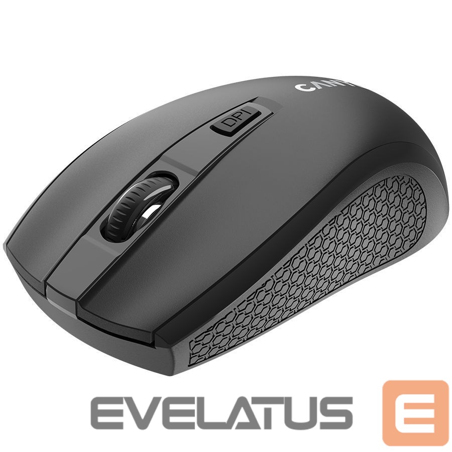 Computer mouse Canyon CANYON MW-7, 2.4Ghz wireless mouse, 6 buttons, DPI 800/1200/1600, with 1 AA battery ,size 110*60*37mm,58g,black