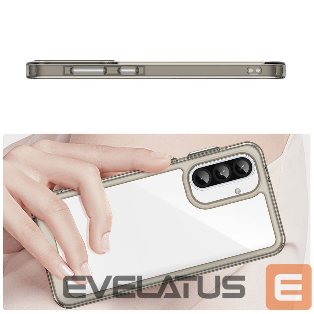 Tagakaaned Hurtel Outer Space Case for Samsung Galaxy A26 Cover with Flexible Frame - Semi-Transparent, Black