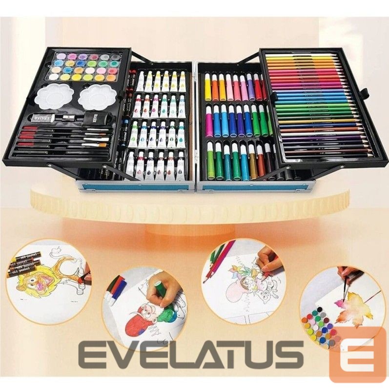 Mänguasjad iLike Stationery Art Set for Kids 145pcs Creative Drawing Kit Pink Case