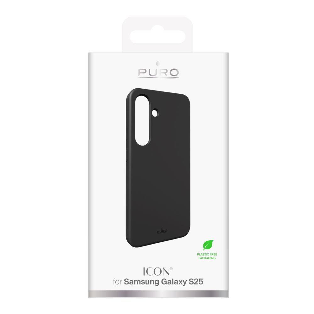 Back panel cover Puro Puro Icon Silicone Case for Samsung Galaxy S25 - Black