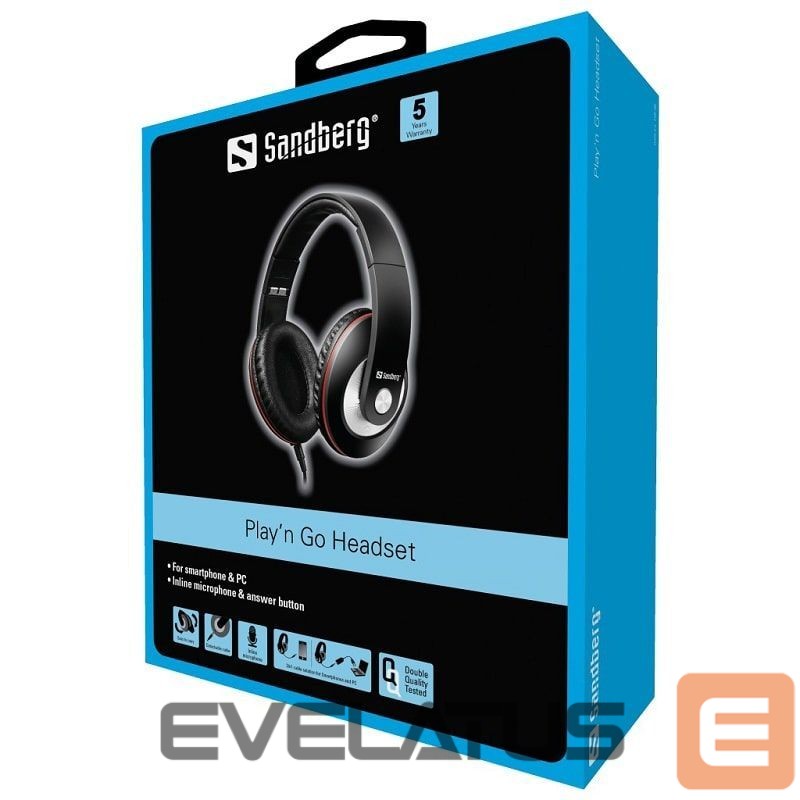 Kõrvaklapid Sandberg 125-86 Playn Go Headset Black
